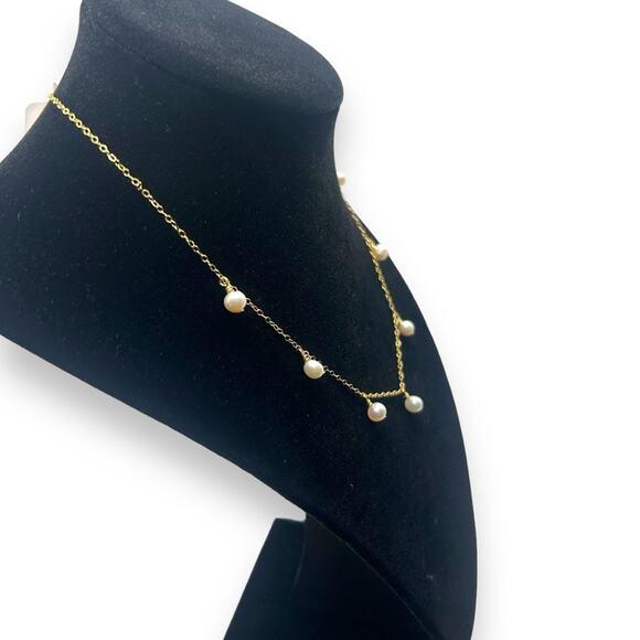 Brand new Macy's Quiet Luxury 18K Gold Pearl Necklace Old Money Aesthetic NWT - Picture 9 of 12